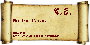 Mehler Baracs névjegykártya